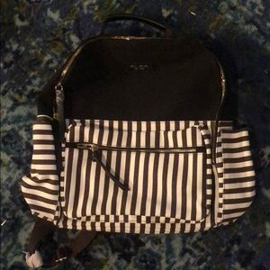 Henri Bendel striped canvas backpack NWT
